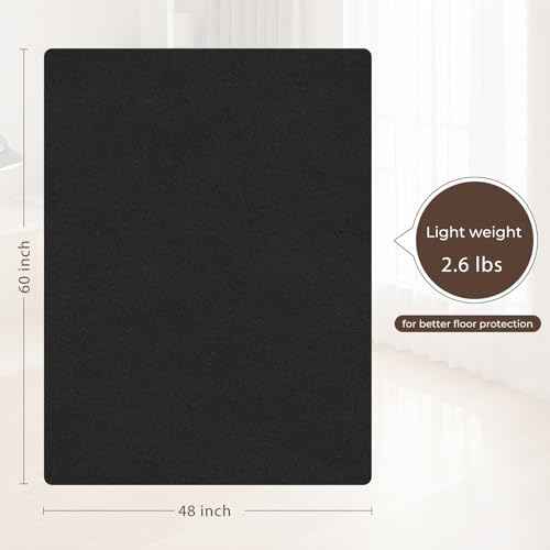 Office Chair Mat,Hard Floor Chair Mat Suitable for Hardwood and Tile Floors,Large Non-Slip Floor Protection Mat,Does Not Pill,Black(48"x60")