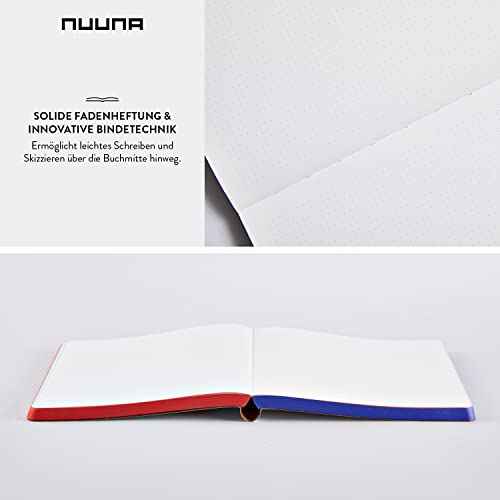 Nuuna Graphic L Yes-No Smooth Bonded Leather Notebook - Red, Blue/White