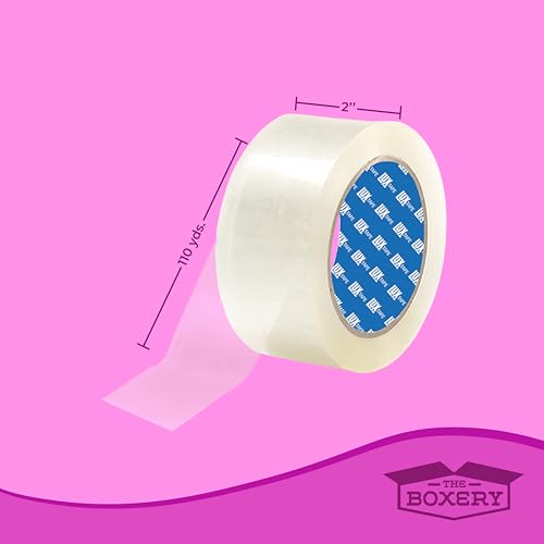 The Boxery 2x110 Yards Clear Packing Tape 36 Rolls - Standard Strength, 1.85 Mil