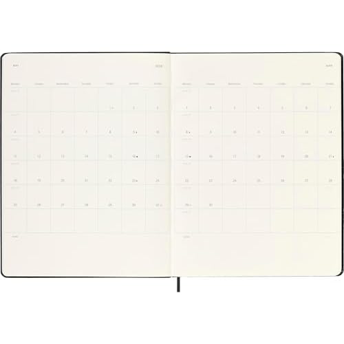 Moleskine Classic 18 Month 2025-2026 Weekly Planner, Hard Cover, XL (7.5" x 10"), Black, 208 pages