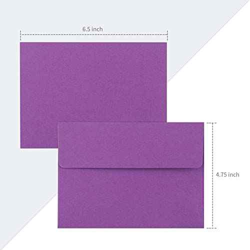 Granhoolm 50 pack 4x6 Envelopes,A6 Invitation Envelopes 6.5 x 4.75 For 4x6 Cards- Peel & Press,Ideal for Invitations,Weddings,Parties,Greeting Cards,Photos(colorful)