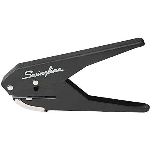 Swingline 1 Hole Punch, 20 Sheet Capacity Hole Puncher, Low Force Plier Paper Punch, Black & Silver (74017)