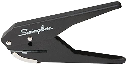 Swingline 1-Hole Puncher Pack of 1, 20 Sheet Capacity, Black & Silver