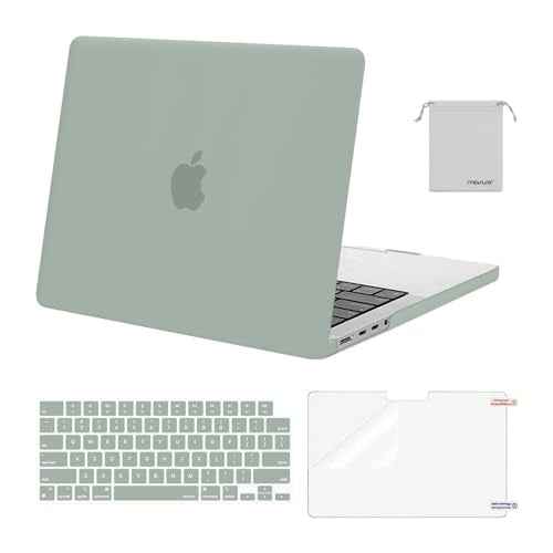 MOSISO Compatible with MacBook Pro 14 inch Case 2025 2024 2023 2022 2021 M5 M4 M3 M2 M1 A3434 A3112 A3185 A3401 A2918 A2992 A2779 A2442, Hard Shell&Keyboard Cover&Screen Film&Pouch, Antique Green