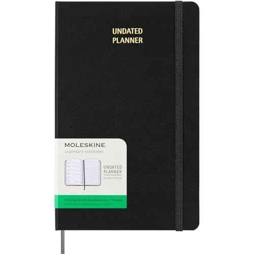 Moleskine Classic Weekly Undated Planner, Hard Cover, Large (5" x 8.25"), Black, 288 pages