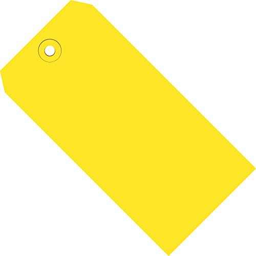 Discount Tag & Label Yellow Shipping Tags, 13 Pt, 4 3/4' x 2 3/8', 5, (Case of 1000)