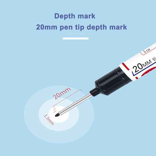 10 Pcs Long Head Deep Hole Marker - Quick Dry Waterproof Fine Tip Marker Pens, 2025 New Multi-purpose Deep Hole Marker Pens, for Office Supplies, Art Projects, Woodworking