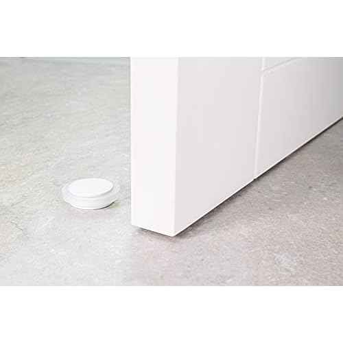 EVI Herrajes | Adhesive Door Stop | ¨ª1.75" X 0.55" | Stainless Steel Body | White Finish | White Natural Silicone Rubber | Mod. I-203X12BL