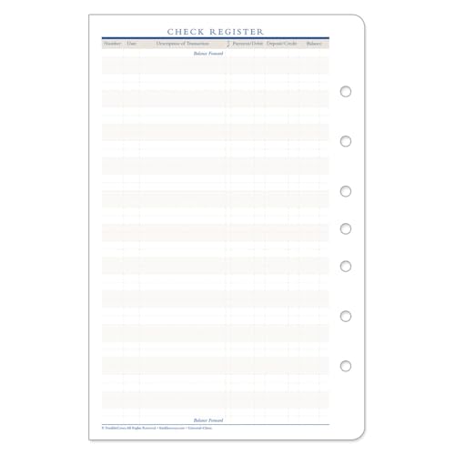 FranklinCovey Classic Check Register for Planners - 50 Pages