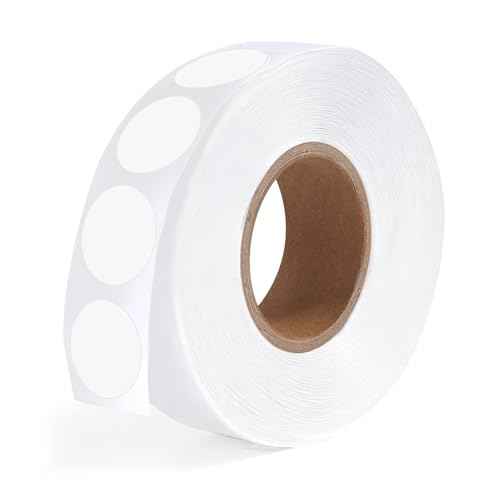 1000 PCS Dot Stickers 1/2 Inch Circle Small Round Coding Labels, Blank White Color Sticky Dots for Yard Sale Office Shop Home Marking (White)