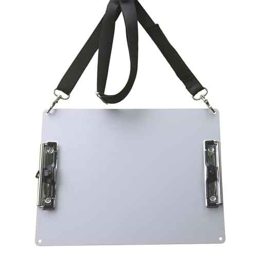 Metal Double Clips Clipboard for Working While Walking with Shoulder Straps,A4/Letter 8.5 "X11 Aluminum Clipboard with Pen Holder