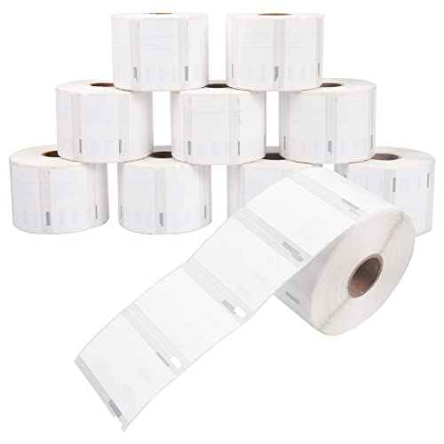 L LIKED 10 Rolls 2.25" x 1.25" Direct Thermal Barcode Labels, Perforated Line, Compatible with Rollo, Zebra, Jadens, Nelko, Munbyn, Phomemo Desktop Printers and for Dymo 30334 (10000 Labels)