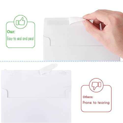 A2 Envelopes White, 70 Pack, Self Seal 120gsm Paper for 4.25x5.5 Cards, Size 4 3/8" x 5 3/4" Envelopes for Invitations, Postcards, Photos RSVP, Greeting Cards