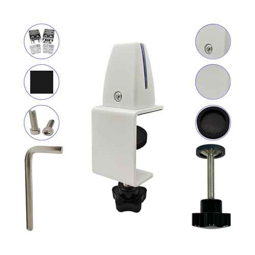 Desk Divider Clamp For 1/8" To 0.51" Panel, Adjustable Desk Partition Clamp For 0.32" To 2.04" Desktop, Standing Desk Accessories For Desk Privacy Folders, White Sneeze Guard Holder 4-pack