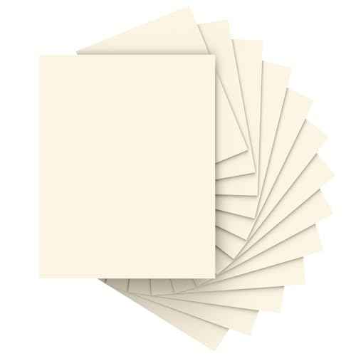 40 Sheets Cream Cardstock Paper 8.5 x 11, Ivory Cardstock Printer Paper 8.5x11, Off White Card Stock Paper 8.5 x 11, 200 GSM Construction Paper for DIY Cards, Greeting Cards, Wedding Invitations