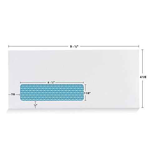 Aimoh 500#10 Single Left Window SELF Seal Security Envelopes - Super Strong Quick-Seal Self Sealing Closure, Security Tinted, Size 4-1/8 x 9-1/2 Inches, 24 LB - 500 Count (35210)