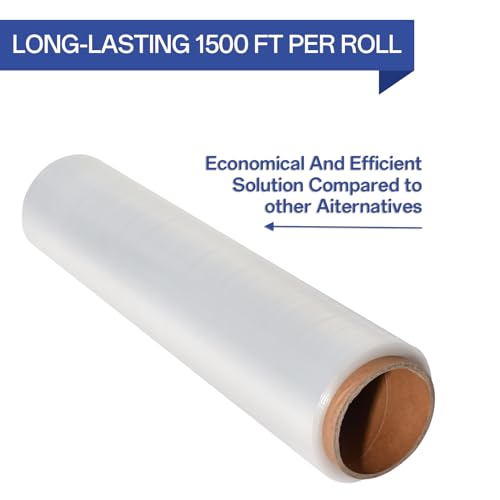 Hiflycord Clear Shrink Wrap Roll 18in x 1500ft - 4 Pack Moving & Pallet Wrap