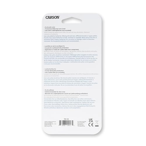 Carson MiniBrite LED Lighted Magnifier 5X with Protective Sleeve - Single Pack