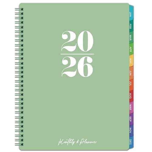 Monthly Planner 2026 - Monthly Planner/Calendar from JAN. 2026 - DEC. 2026, with Inner Pocket, Colorful Tabs, Twin-Wire Binding
