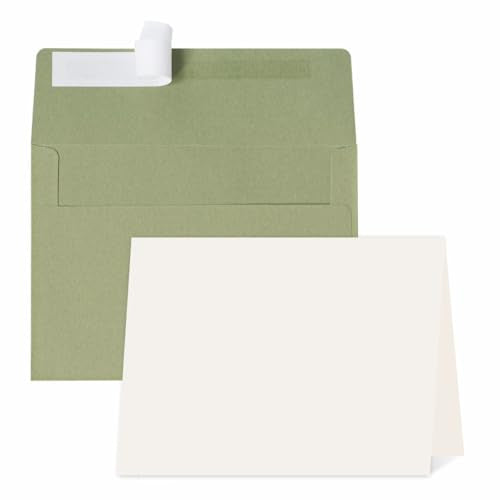 NKYE Sage Green 30 Pack A4 Blank Cards with Envelopes 4x6 Folded DIY Greeting Set