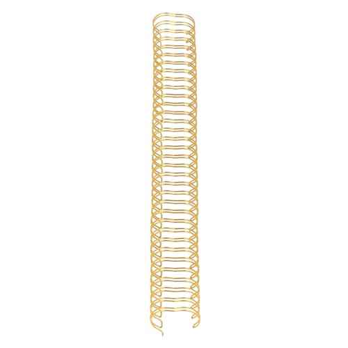 Yunseity Wire Binding Spines, 180 Sheets Capacity Wire Binding Rings 34 Teeth Double Loop 50 Packs Metal for Family (Gold)
