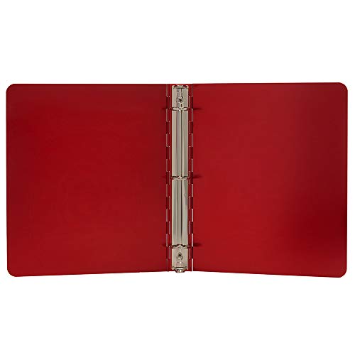 JAM PAPER Aluminium 1 inch Binders - Red Aluminum 3 Ring Binder - Sold Individually