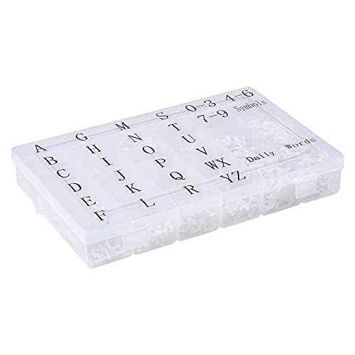 3/4 Inch Letters for Felt Letter Board, Pre-Cut 715 Pieces Including Characters, Numbers, Symbols, Daily Words with Sorting Tray for Changeable Plastic Message Boards