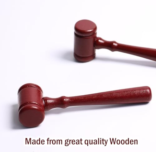 Mini Wooden Judge Gavel Set for Parties & Collectibles - 6 Pack