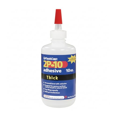 FastCap 2P-10 Thick Super Glue Adhesive for Small Items - All Purpose Application - 4000 PSI Tensile & Sheer - 10 oz. - 80115
