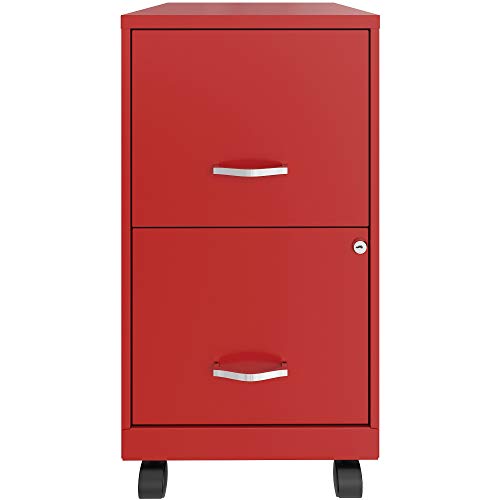 Lorell LYS SOHO File/File Mobile File Cabinet, Red