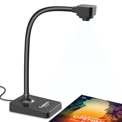USB Document Camera for Teachers & Presenters - 1080P Webcam with Manual Focus & Mic