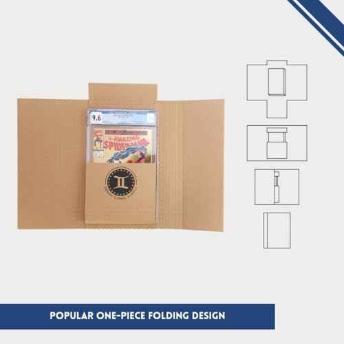 Gemini Wrap Mailer Comic Shipping Boxes - 10ct | Holds 15 Comics, 3 Graded Slabs, 10 Toploader Comics, 8 Magazines | Premium Customizable Gemini Mailers for Comic Books, Manga, Literature Mailers etc