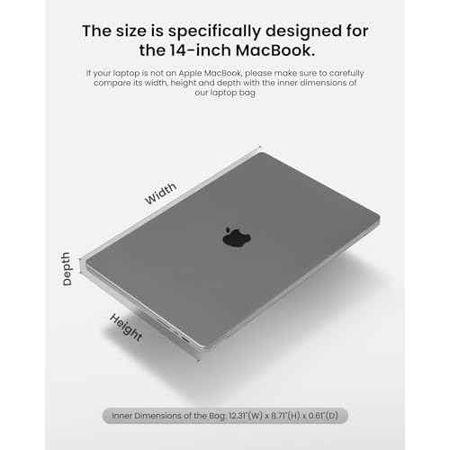 tomtoc 360 Protective Laptop Sleeve for 14-inch MacBook Pro M5(2025)/M4/M3/M2/M1 Pro/Max A3434 A3112 A3401 A3185, 13-inch iPad Pro (M5/M4)/ iPad Air (M3/M2) with Magic Keyboard, Water-Resistant Case