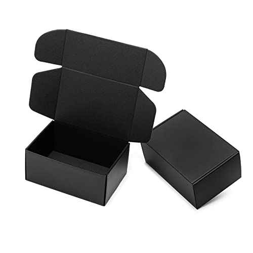 Mcfleet 9x6x4¡± Black Shipping Boxes - 24 Pack Corrugated Cardboard Mailing Box Packaging for Small Business - Tab Locking Literature Mailer Flat Empty Gift Packing Supplies