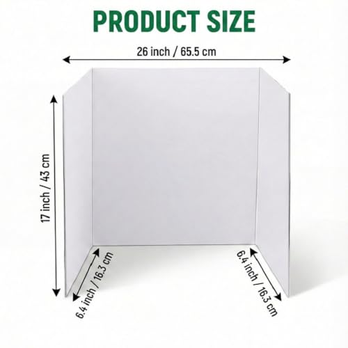 Tavira 26 x 17 Inch Trifold Poster Boards 3-Pack White Corrugated Display Boards for School & Projects
