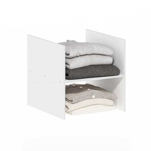 Furinno Cubicle Cube Organizer Insert White H-Shelf for Extra Thick Cubes