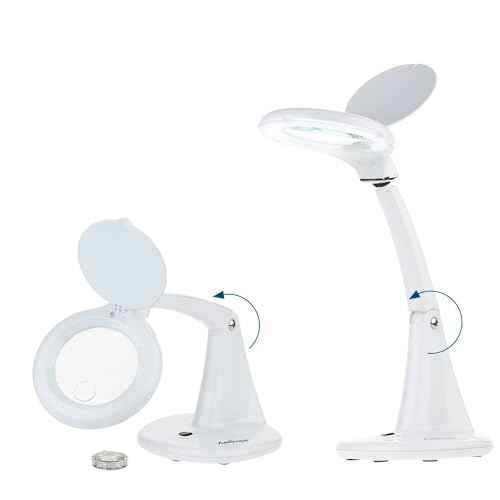 AmScope - 40 LED Adjustable Tabletop Magnifying Lamp with 4¡± Glass Lens and 1.75X and 4X Magnifications - MAGLED-8093-A
