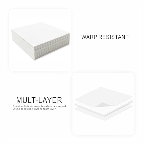 Foam Board 16 x 20 in, ZXUNLIEH 12 Pack White Poster Board, 3/16 in Thick Craft Foam Core Board, Puzzle Board, Double Sided, Foam Sheets for Picture, Project, Presentation, Artwork, Signage and Crafts
