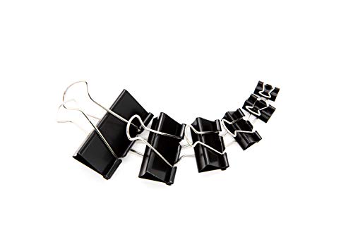 DSTELIN Assorted Binder Clips 6 Sizes Pack of 100 – Heavy Duty Paper Clamps for Office & School