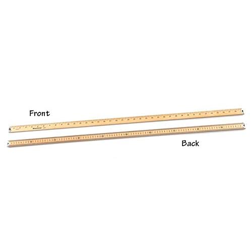 hand2mind Wood Economy Meterstick/Yardstick with Protective Metal Ends for School Classroom, Home, or Office (Pack of 6)