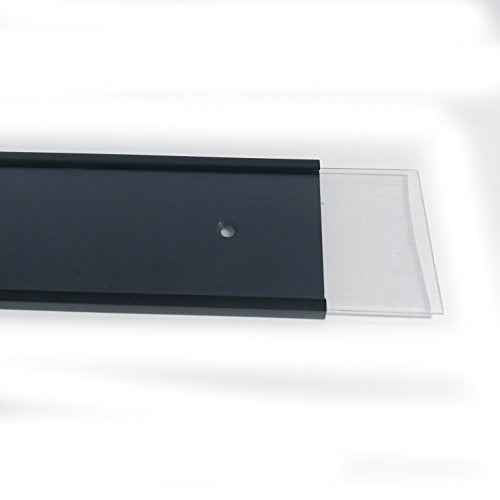 8 x 2 Wall or Door Nameplate Holder with Clear Plastic Insert - Pack of 10 (Black)