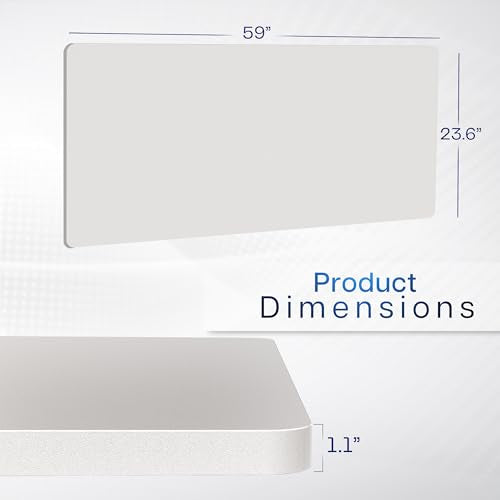 VIVO White 60 x 24 inch Universal Solid One-Piece Table Top for Standard and Sit to Stand Height Adjustable Home and Office Desk Frames, DESK-TOP60W