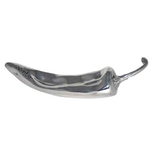 nambe Chili Pepper Figurine | New Mexico Pepper Sculpture Home D?cor | Small Figurines Desktop, Kitchen, and Bookshelf Decoration | Made of Metal Alloy (6-inch)