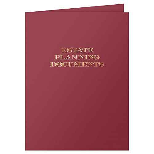 The Gallery Collection, 25 Count, Burgundy, Estate Planning Documents Pocket Folders, Gold Foil Stamped, for Legal Professionals (9 x 12)