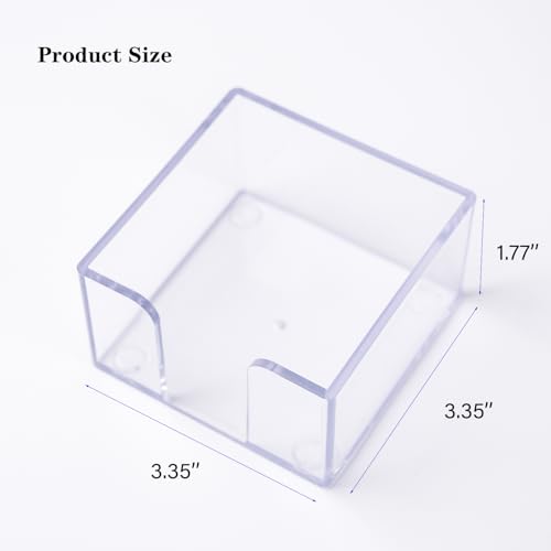 Dueecasebit 3''x3'' Clear Acrylic Sticky Notes Holder Desk Organizer Light Blue
