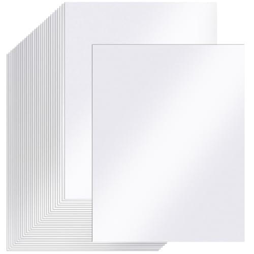 Ftumertly 30 Sheets White Shimmer Cardstock, 8.5x11 Cardstock Paper, 230g/80lb Pearlescent Card Stock Metallic Printer Paper, Thick Card for DIY Crafts Cards, Invitations, Certificates, Weddings
