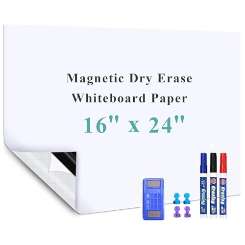 Warasee 16W x 24H Self-Adhesive Whiteboard Sticker for Office & Home