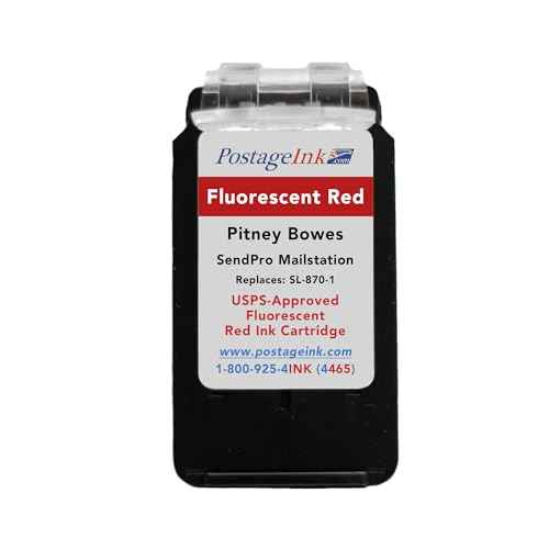 SL-870-1 Red Ink Cartridge for PB SendPro Mailstation (CSD1) Postage Meters, 8ml