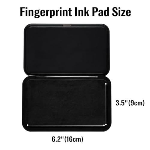 Large Rectangle Fingerprint Ink Pad Ultra-Black Quick-Dry for Notary & Law Enforcement – Single