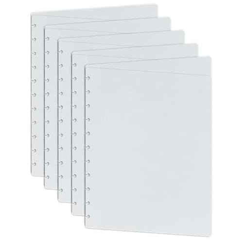 Eleven Discs Letter Size Translucent/Clear Discbound Notebook Poly Covers, Compatible with Circa, Arc, TUL, and The Big Happy Planner (Set of 5)